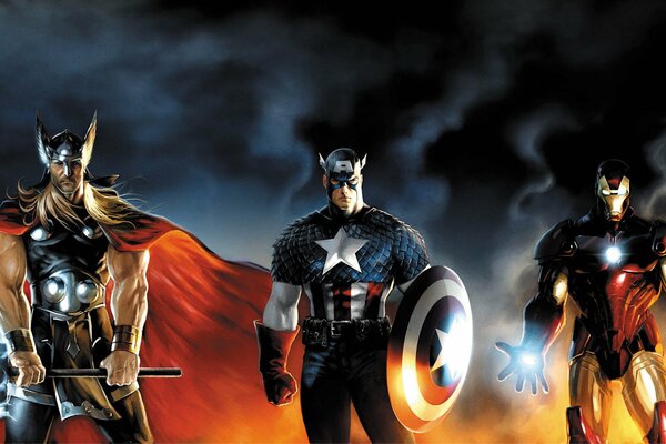 Personaggi principali della Marvel su un poster