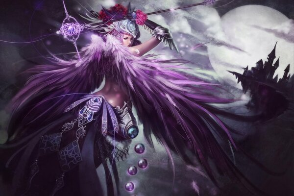 Fantasy magic is a mythical creature with purple wings