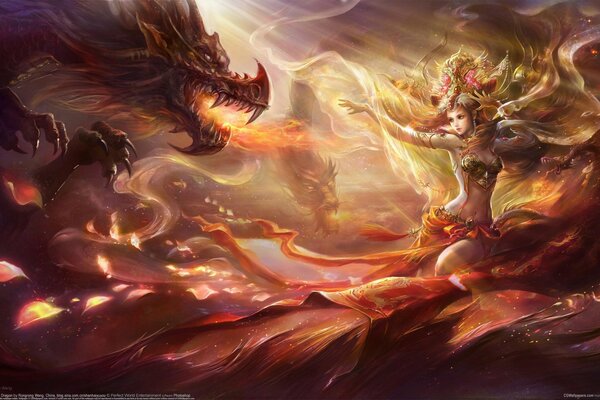 Fille vs dragon