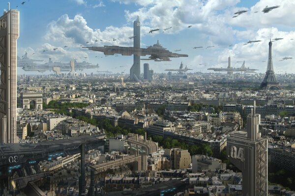Die Stadt des zukünftigen Paris Eiffelturms