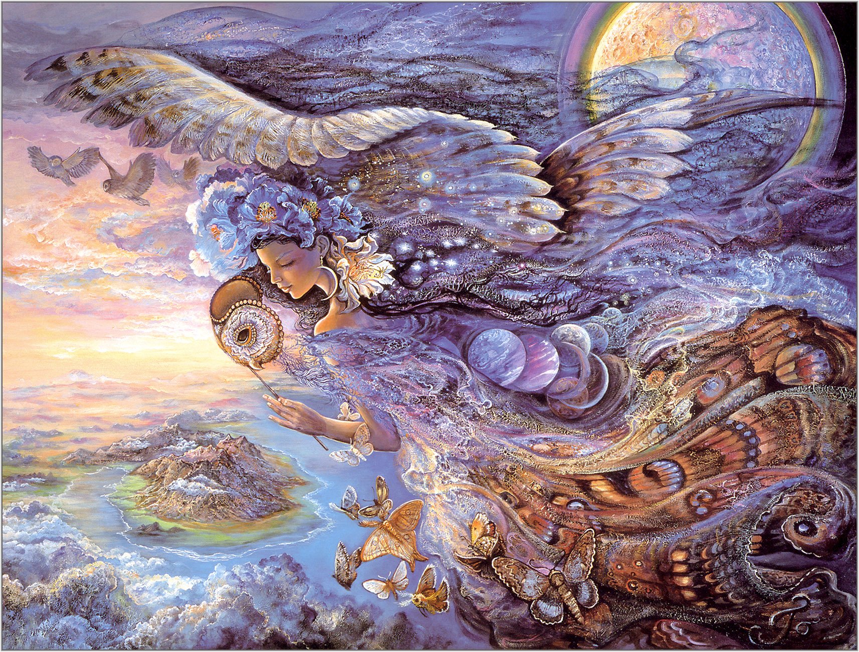 josephine wall queen of the night girl night wings butterfly fantasy