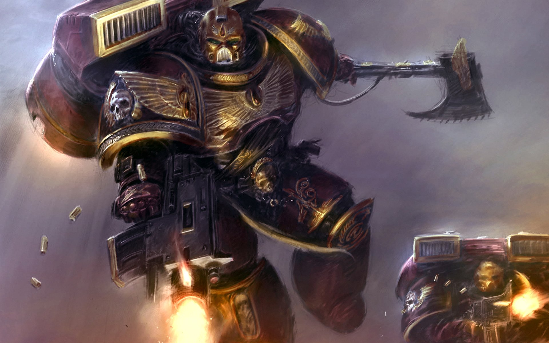 warhammer 40k nave espacial sangriento ángeles sangre armadura perno hacha mochila