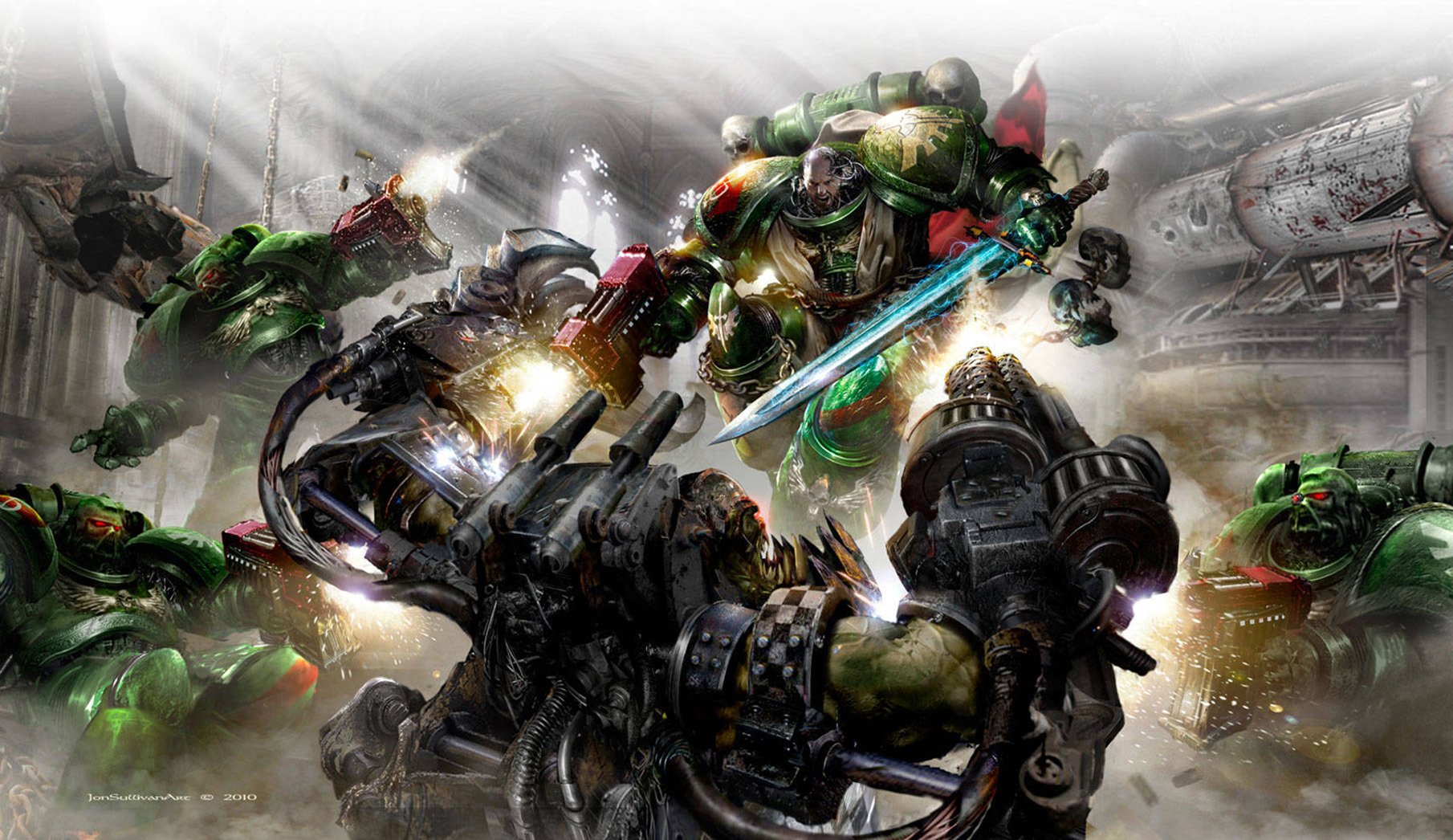 warhammer 40k mroczne anioły mroczne anioły space marines ork bolter miecz