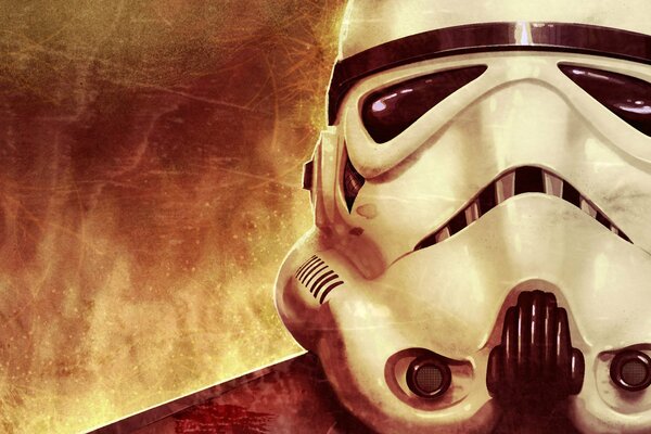 A stormtrooper from Star Wars in a white helmet