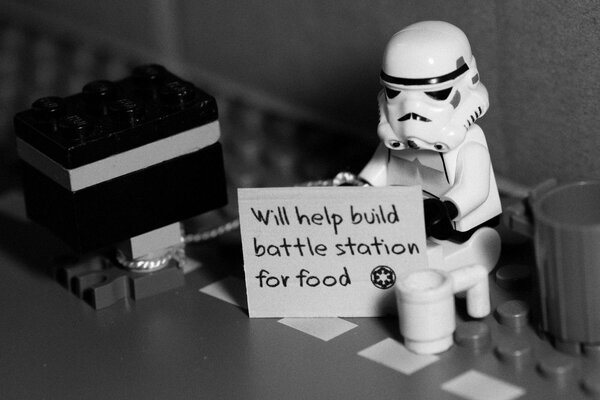 Arbeitsloser Star Wars-Stormtrooper zu Lego