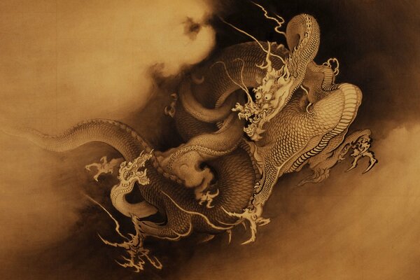 Arte de estilo chino: dragón