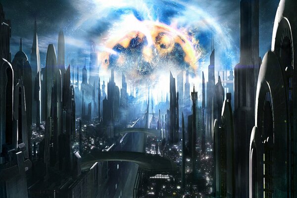Esplosione di luce nella Città del futuro