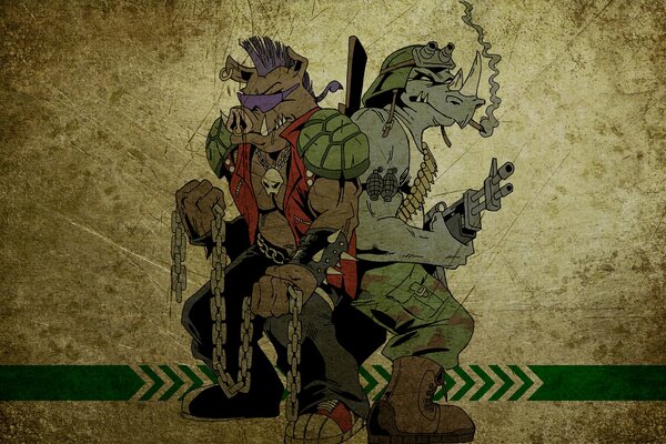 Rocksteady y Bebop de las tortugas ninja