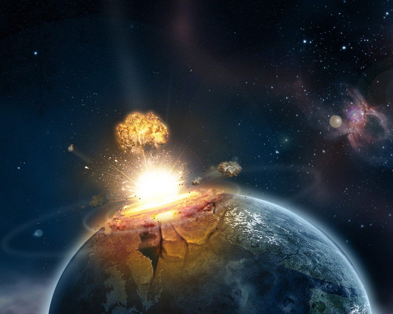 explosion crash planet