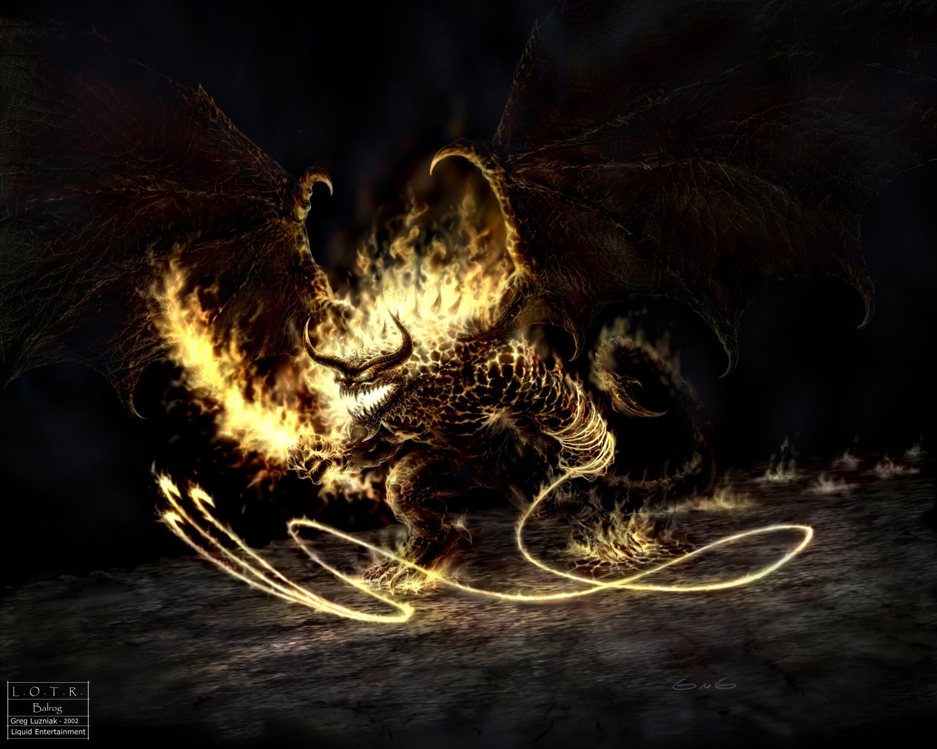 balrog balrog demon fire lord of the ring