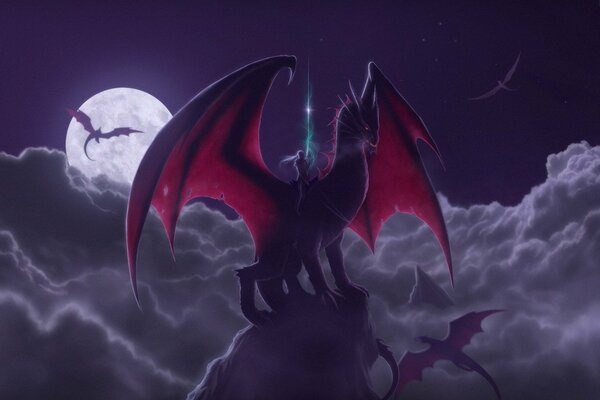 Nuit, lune, dragon, cavalier c est une fantaisie