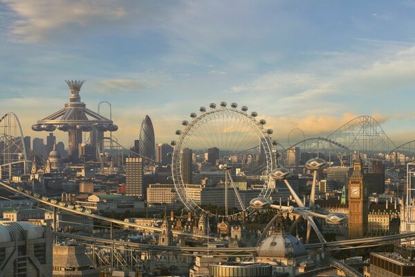 Un paio di divertimento a Londra. Ruota panoramica