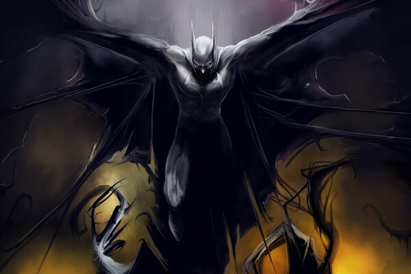 Stile aggressivo, disegno di Batman