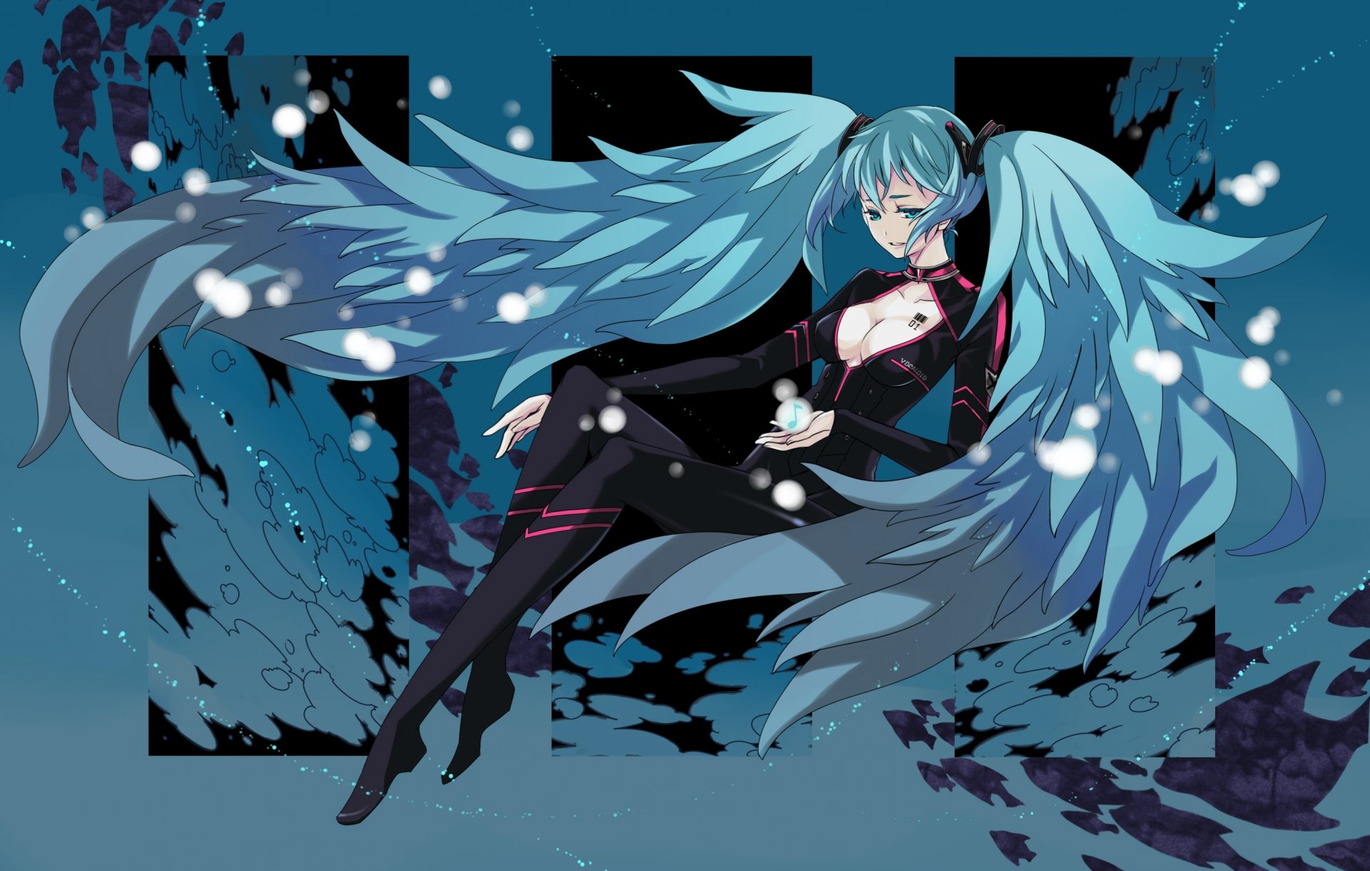 art irisssy vocaloid hatsune miku girl notes numbers tattoo vocaloid