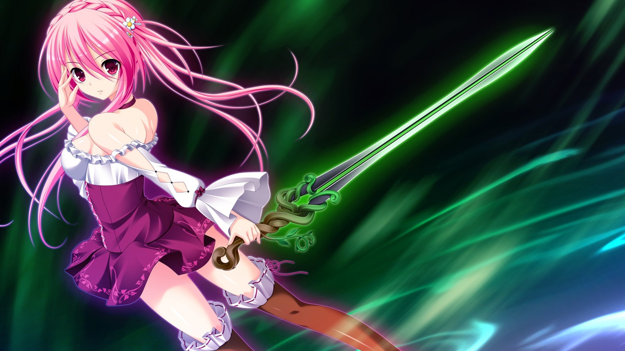 art makita maki girl nanami naru view weapon sword magic gensou no idea