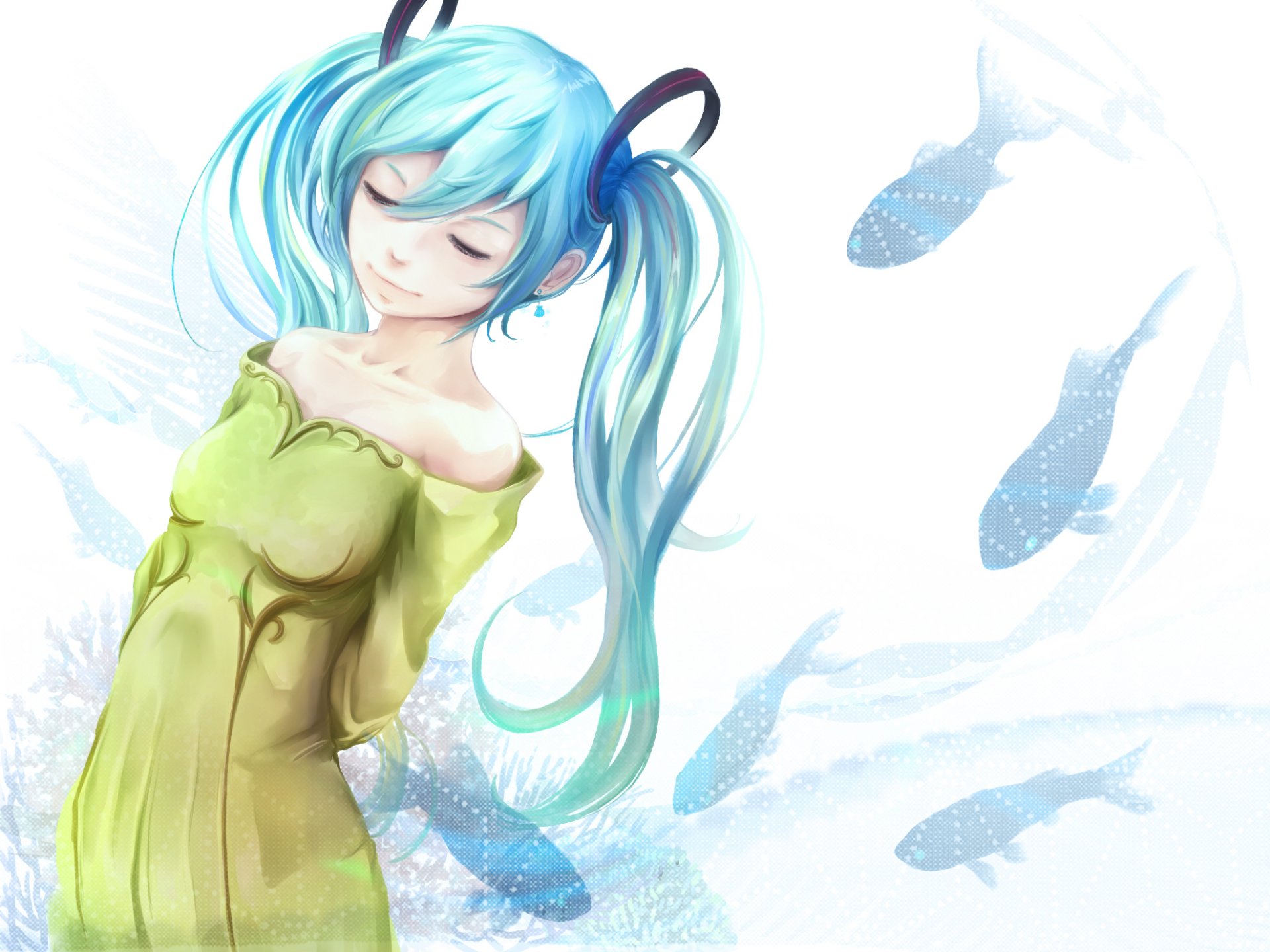 art museum2088 vocaloid fille hatsune miku poissons vocaloid