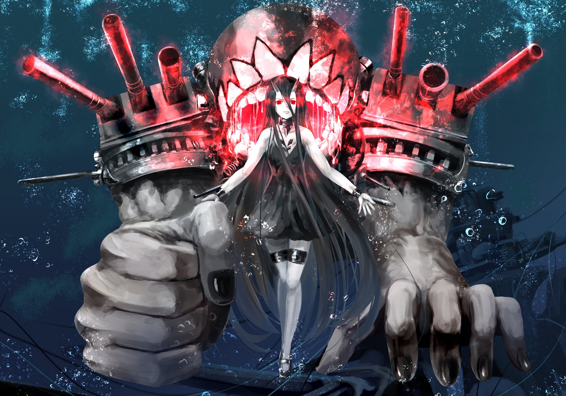 art kouji astral reverie battleship-symbiotic hime kantai collection girl ocean weapon anime