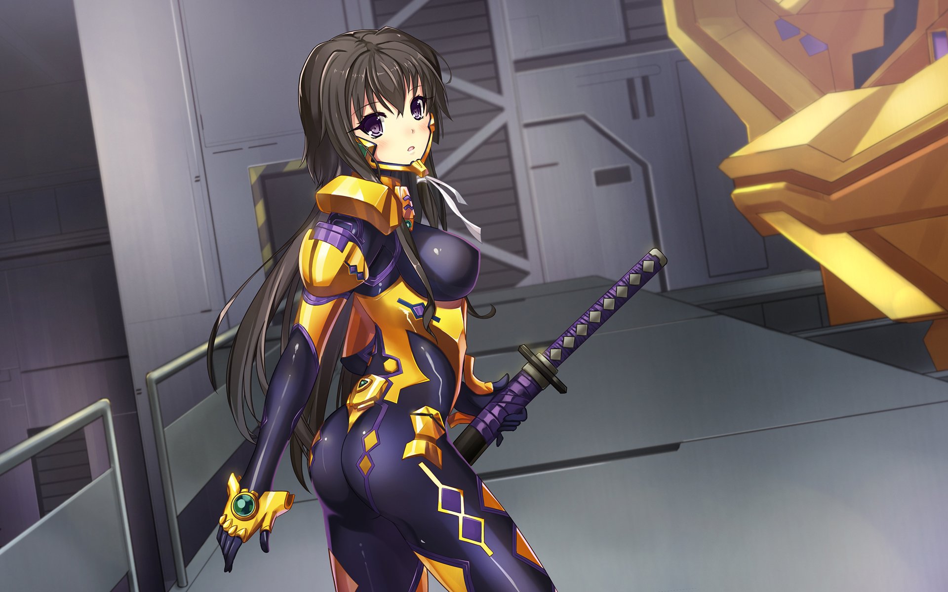 art danse de l éternité fille takamura yu vue surprise poitrine arme costume muv-luv alternative