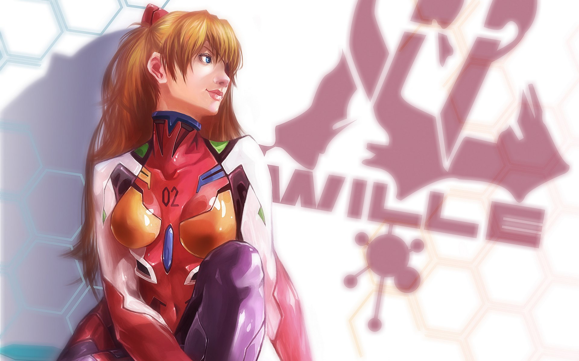 neon genesis evangelion asuka langley girl suit simple background