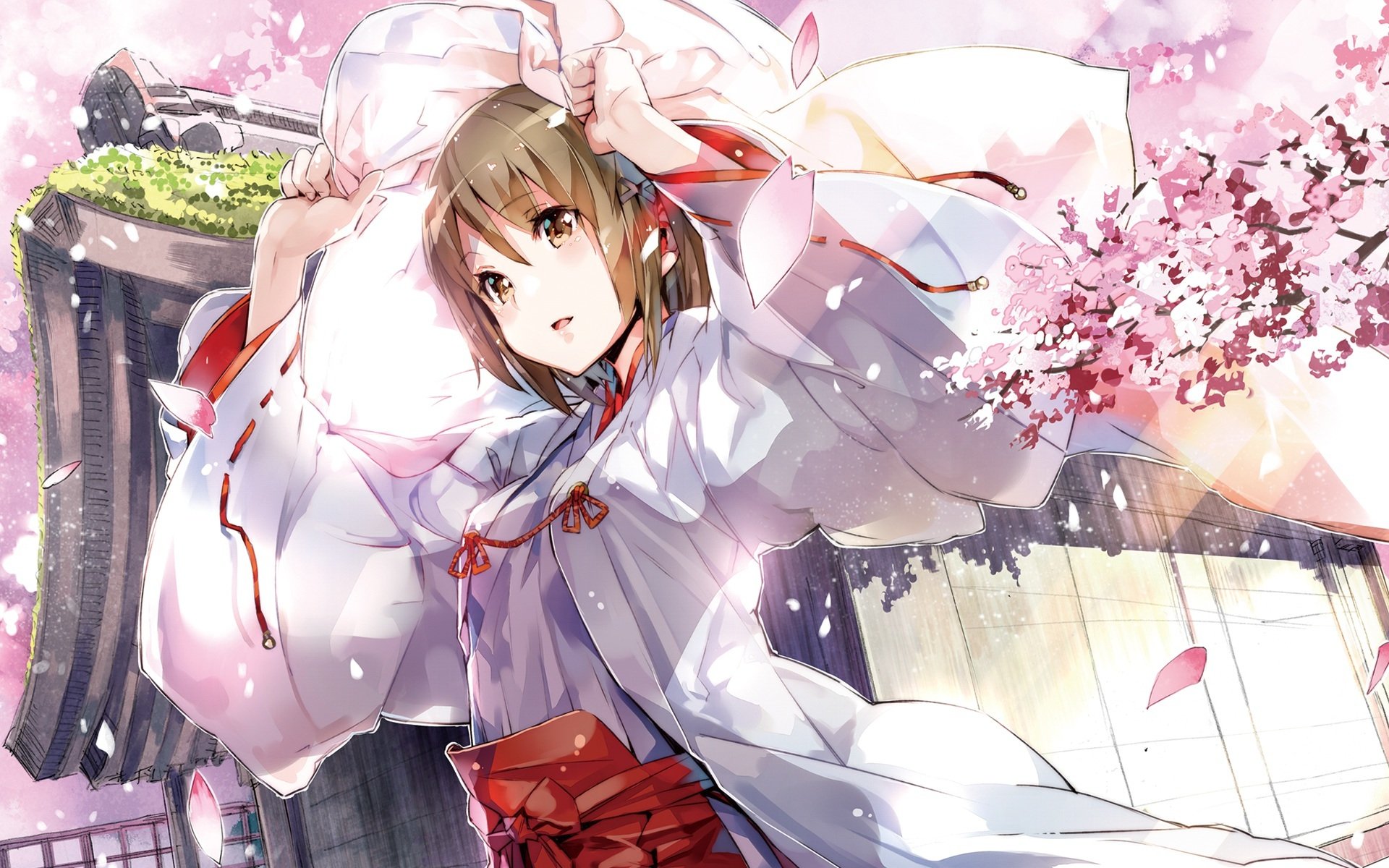 art yuugen yosuga nie sora amatsume akira dziewczyna sakura ulica wiatr tkanina