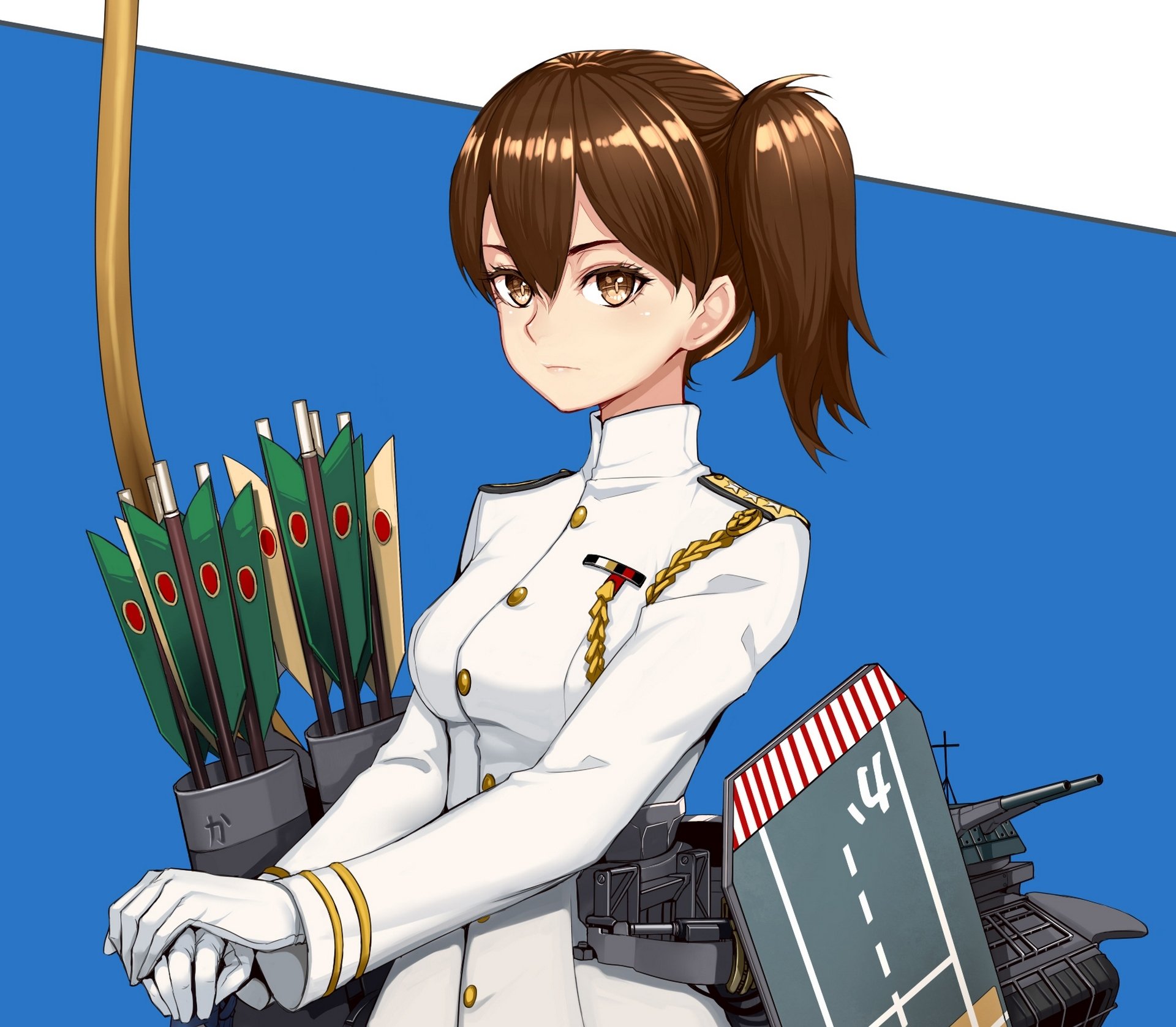 kunst realmbw mädchen kaga blick waffe bogen pfeile form kantai sammlung