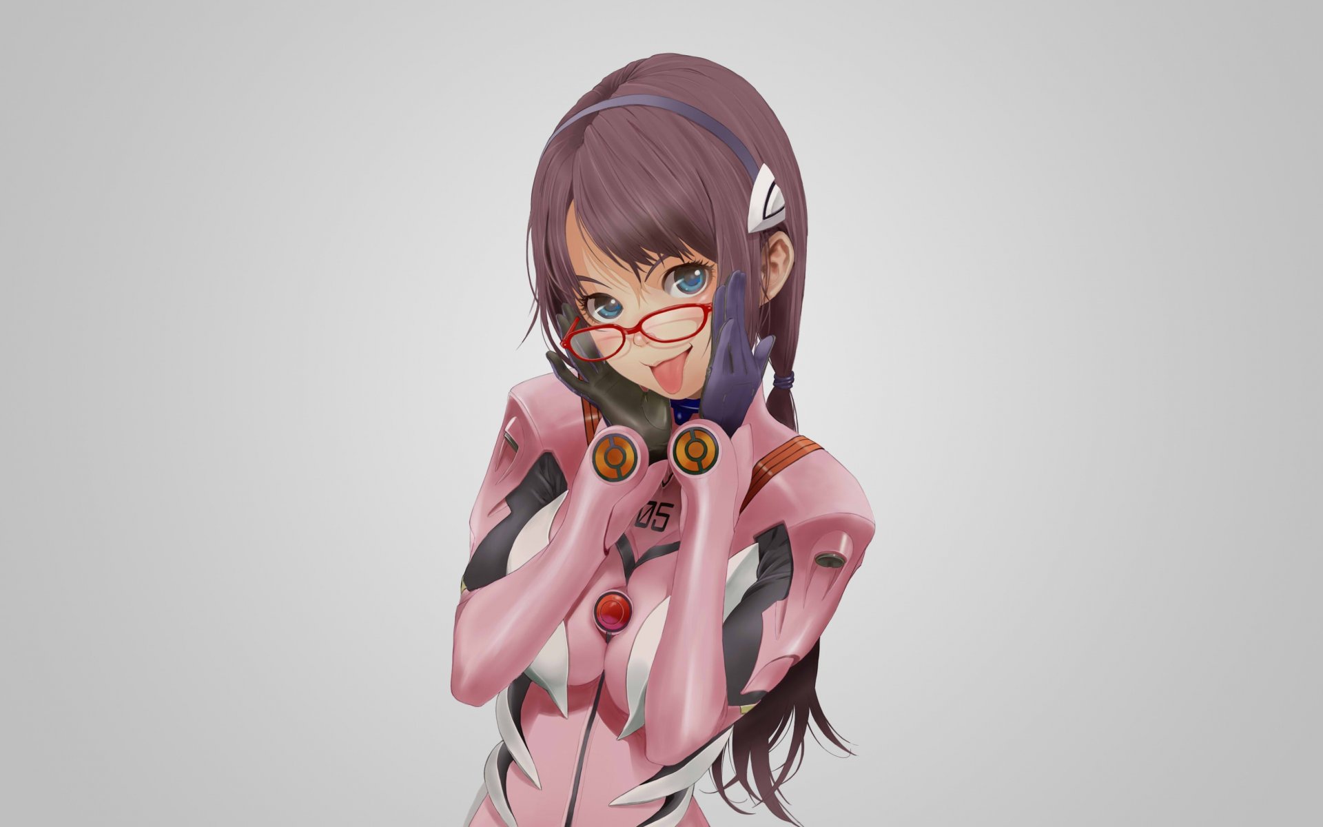 art girl makinami mari illustrious view smile teasing sunglasses evangelion