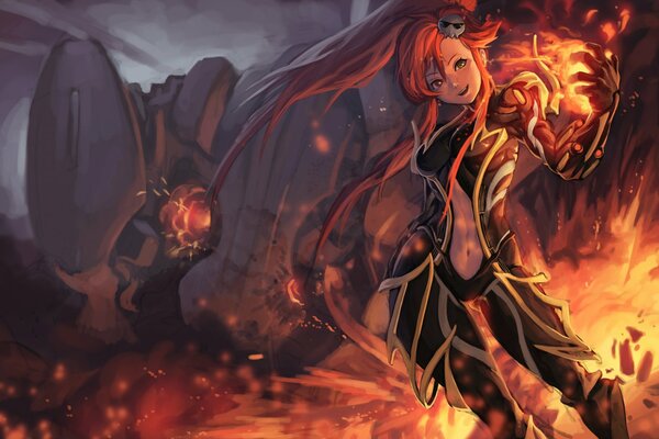 Fire girl yoko on fire