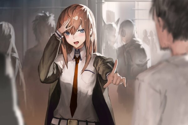 Anime makise kurisu girl and guy