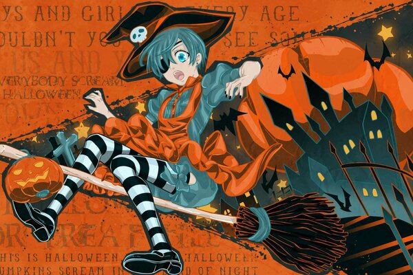 Arte de Halloween por anime mayordomo