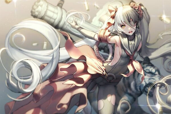 Animeshnaya girl with a machine gun