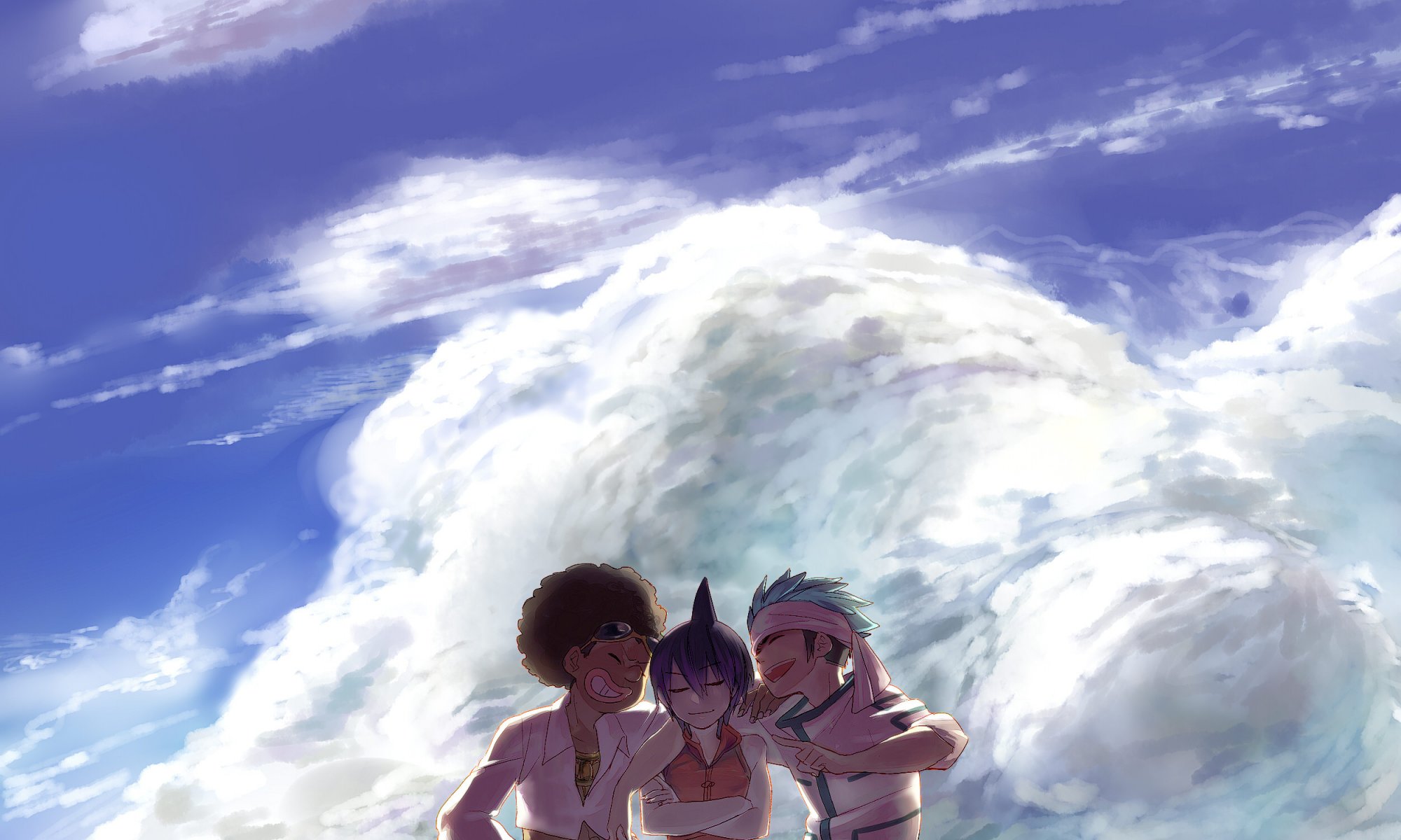 art anime shaman king tao ren horohoro friends man sky cloud