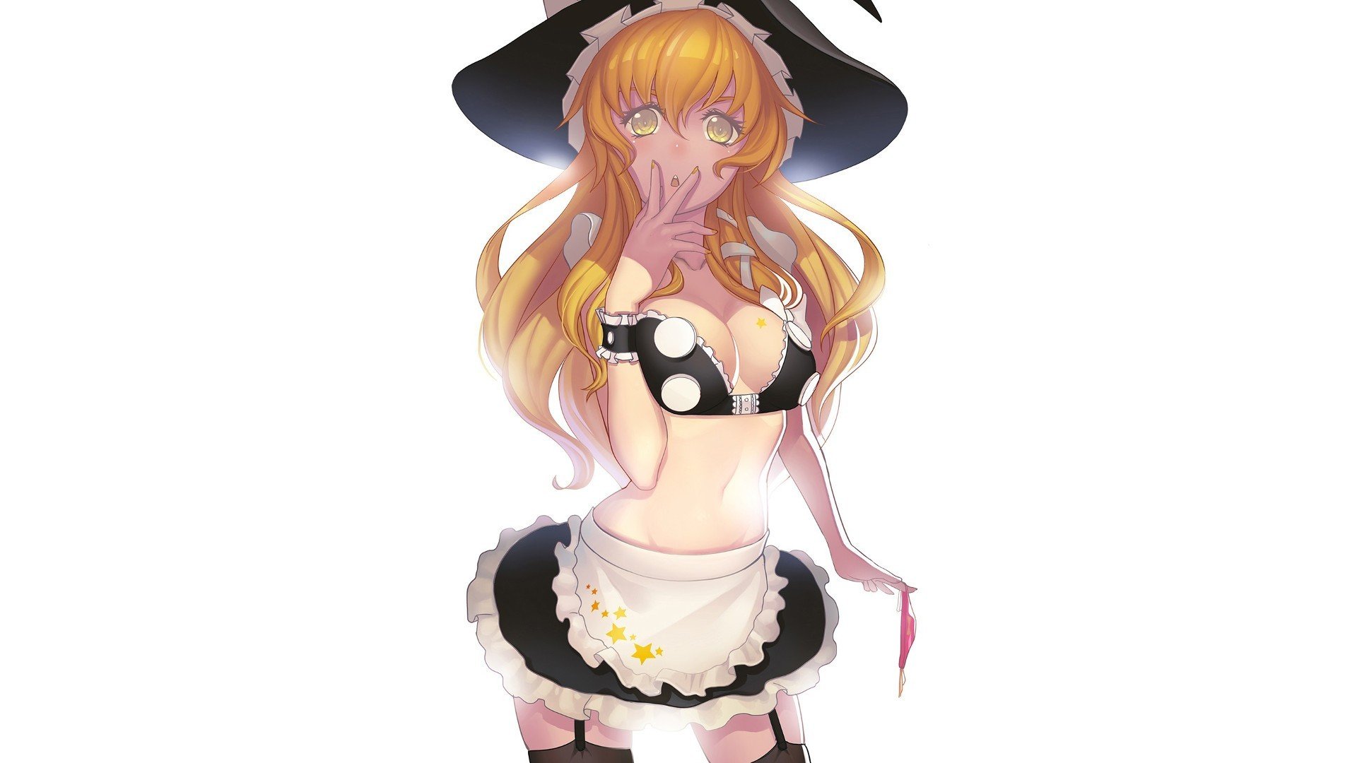 miniskirts shorts kirisame marisa blonde blondes view yellow eye