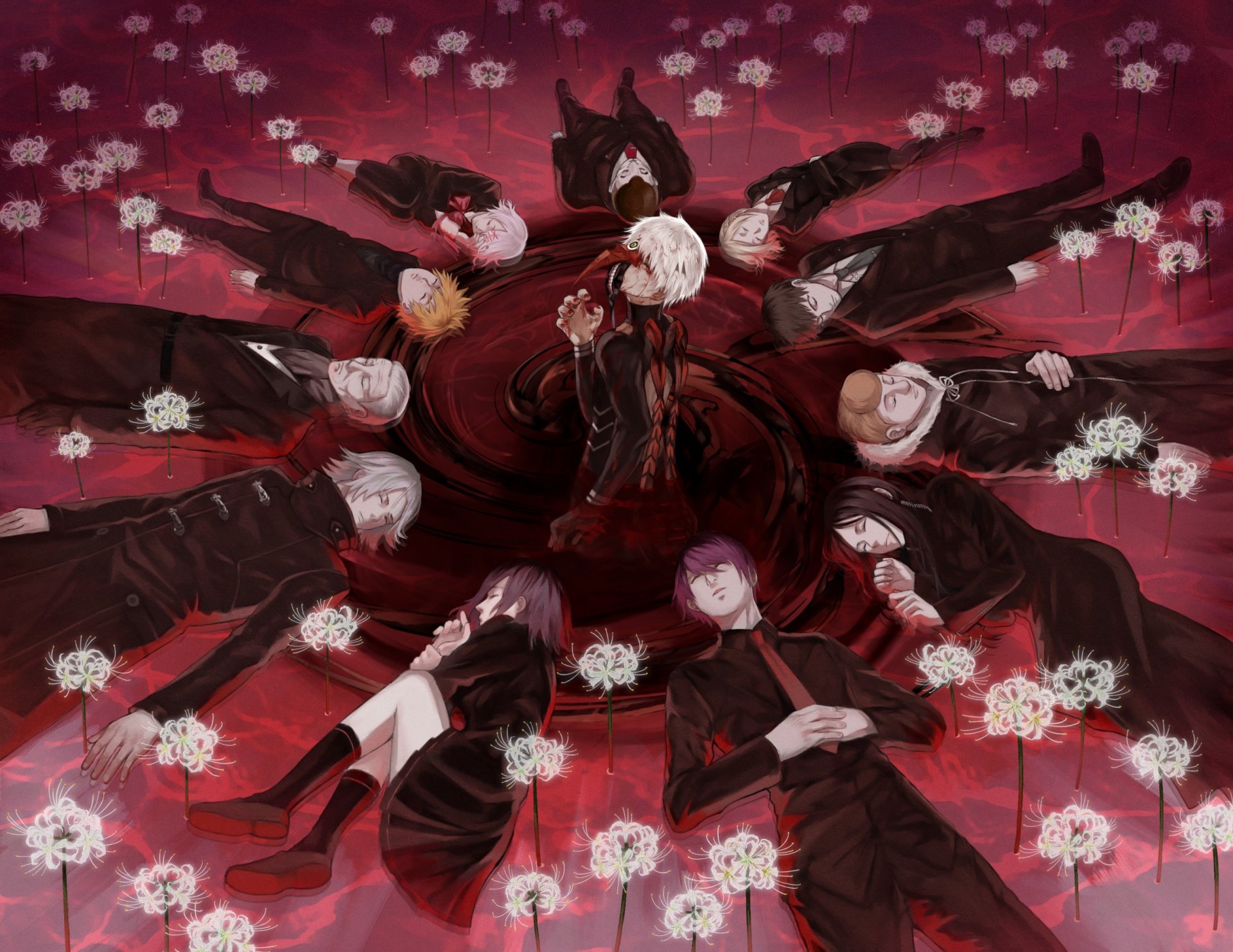 anime art tokyo ghoul ken kaneki kirishima touka koutarou amon juuzou suzuya hideyoshi nagachika yoshimura yukinori shinohara renji yomo shuu tsukiyama uta nishiki nishio koma enji kaya irimi