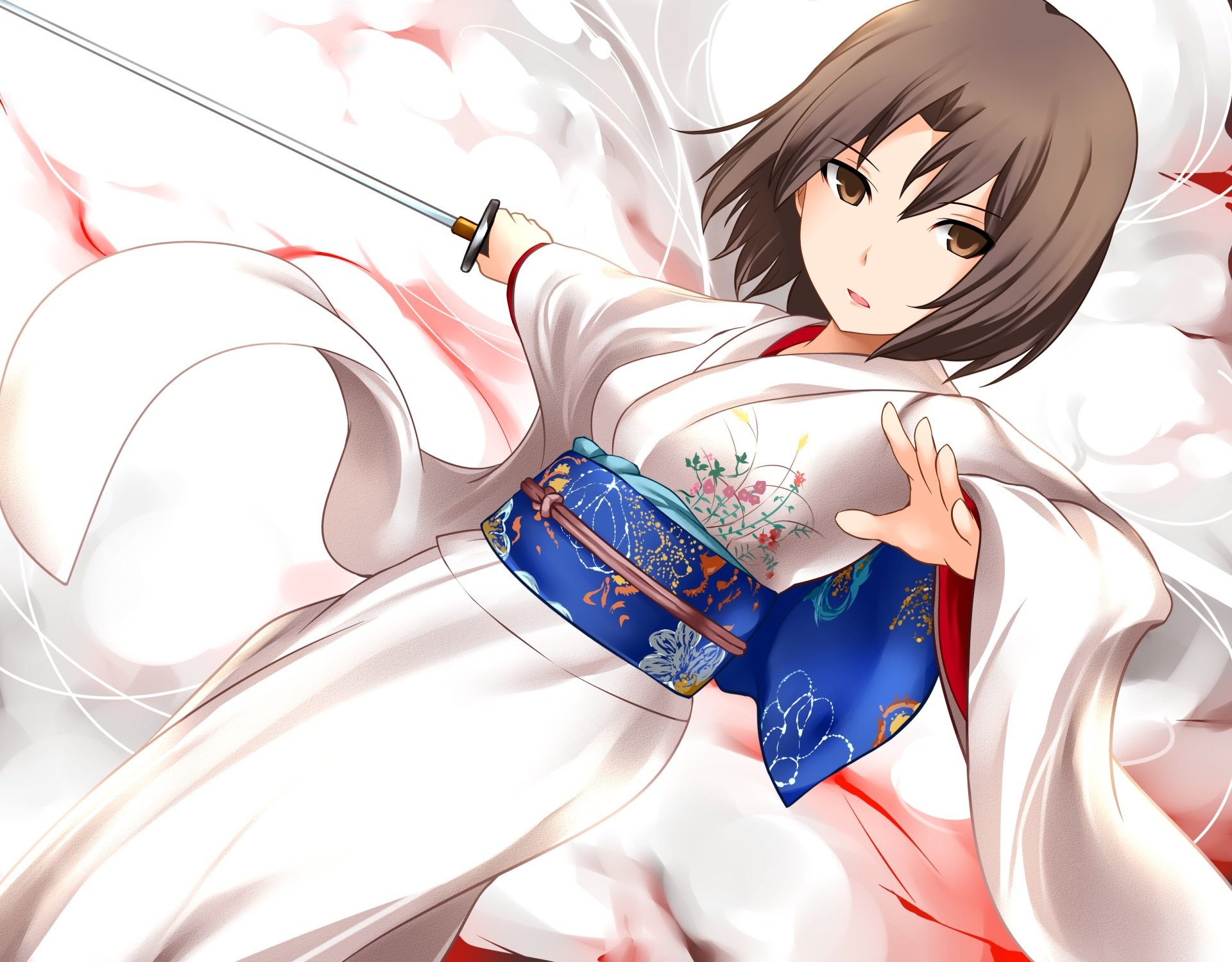 art yoshimo kara no kyoukai yougi shiki girl sword katana kimono