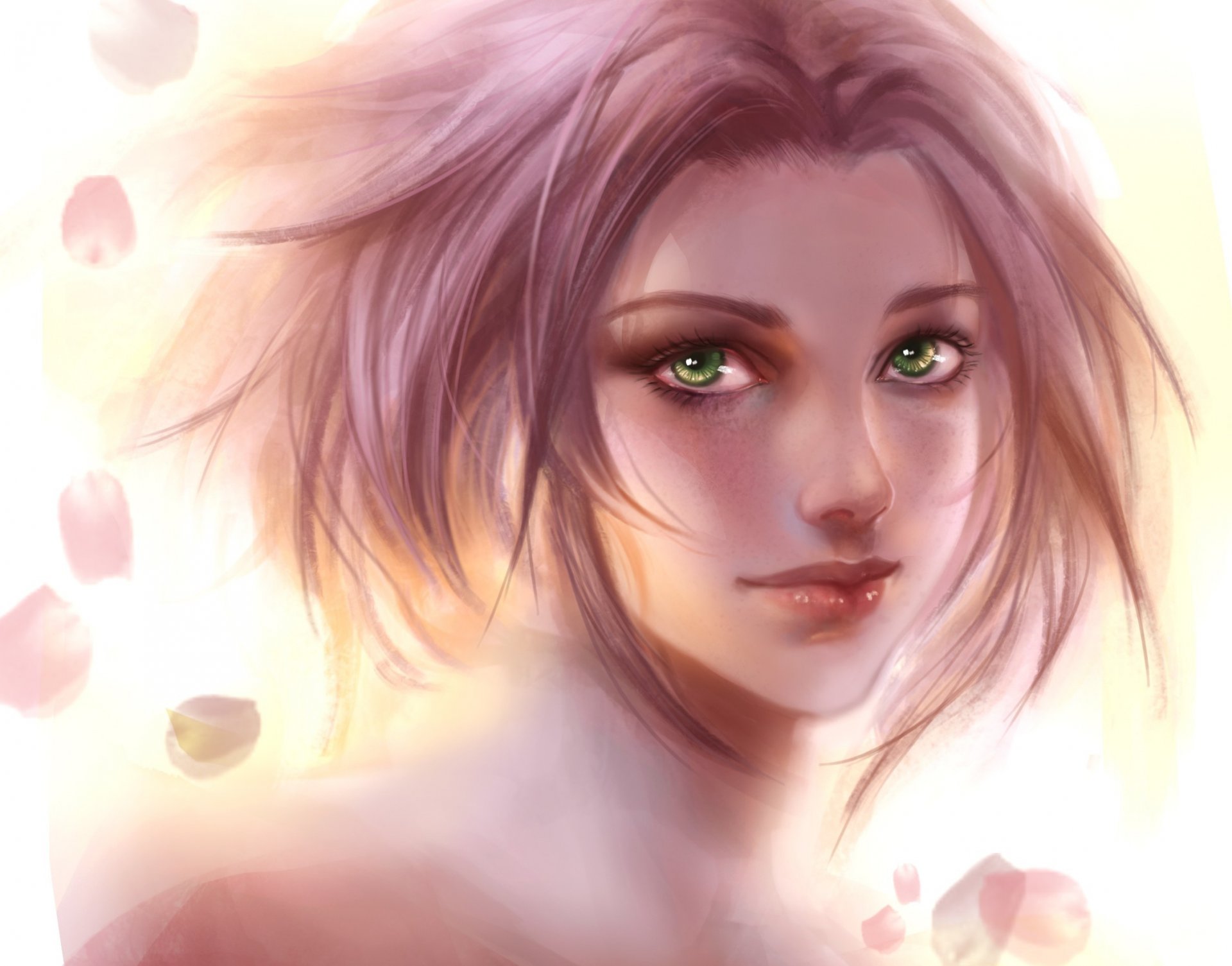 art rikamello sakura haruno naruto fille cheveux roses