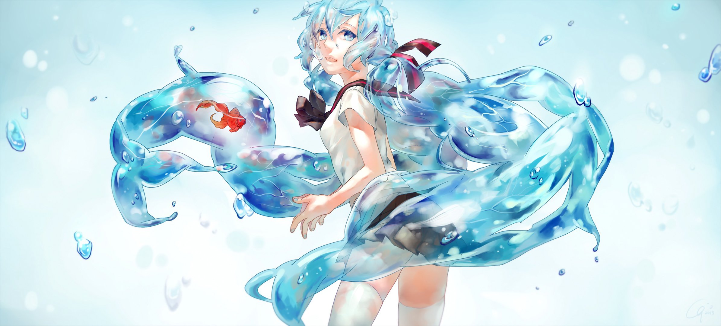 anime art fille gunni hatsune miku bouteille miku vocaloid haut de gamme