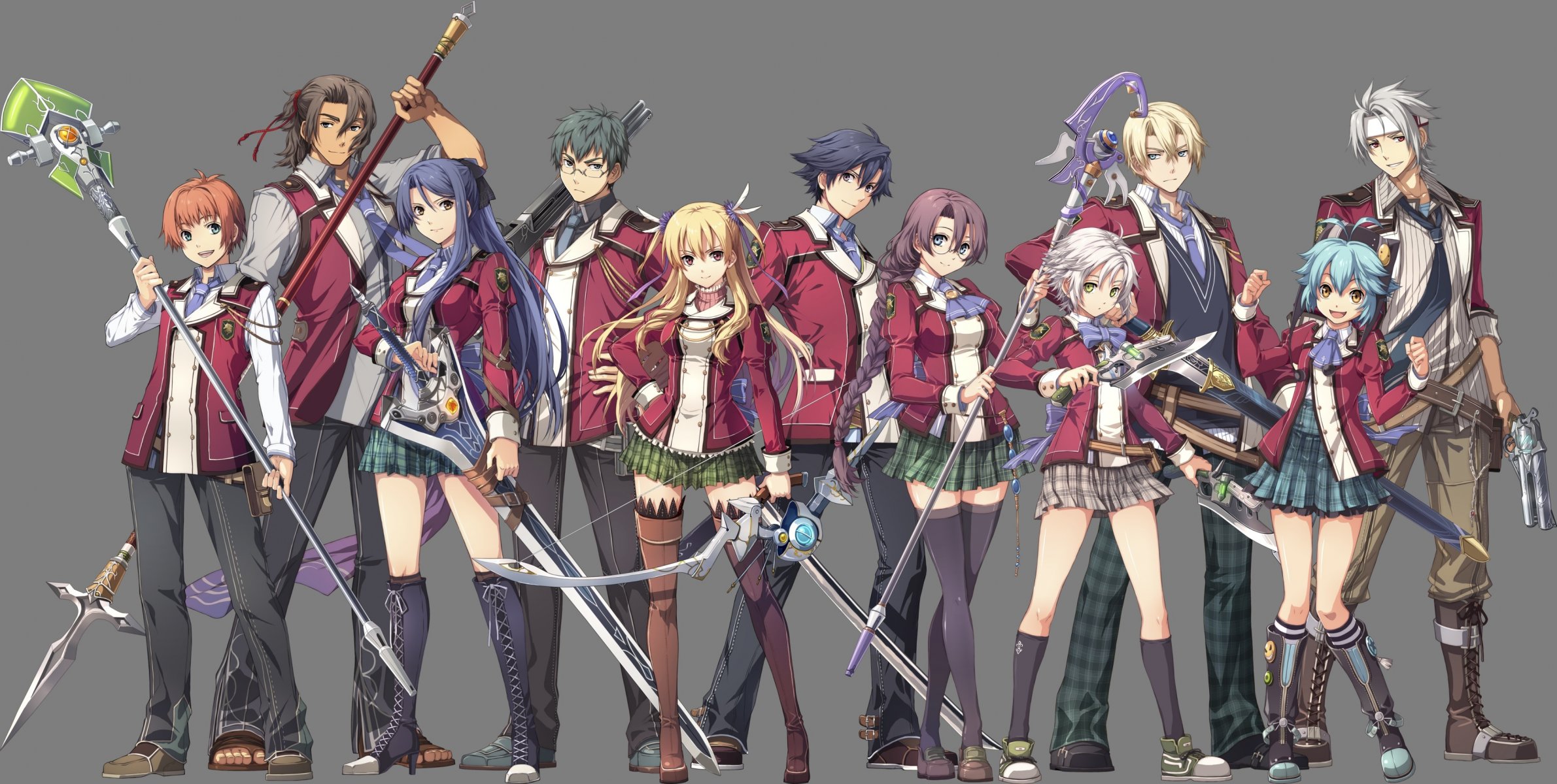 art enami katsumi anime eiyuu densetsu sen no kiseki alice reinford eliot craig emma milstein ugh claussell guy worzel jusis albarea laura s arseid machias regnitz rean schwarzer mädchen jungs waffen schwert uniform