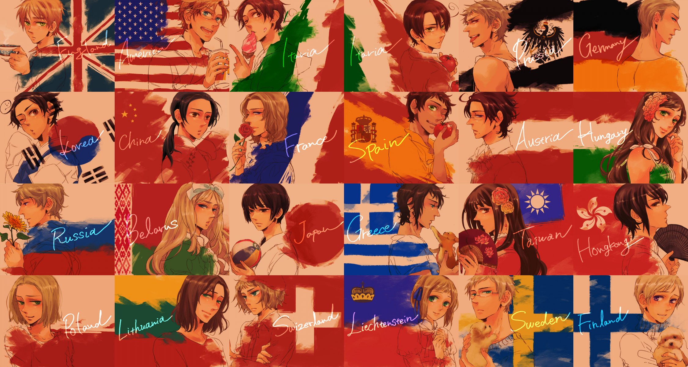 hetalia axis powers of the country