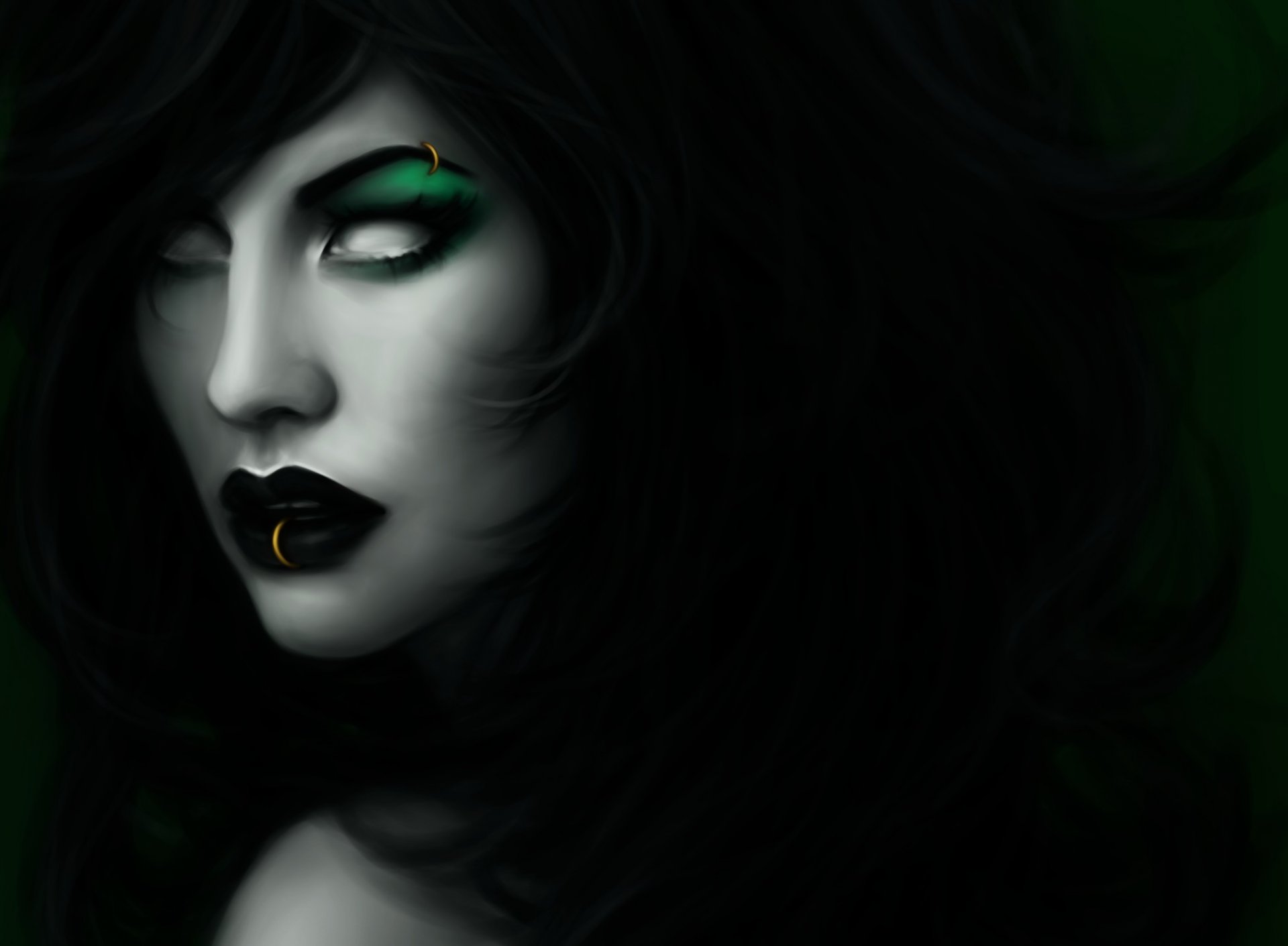 art mochifin homestuck porrim maryam dziewczyna piercing twarz białe oczy