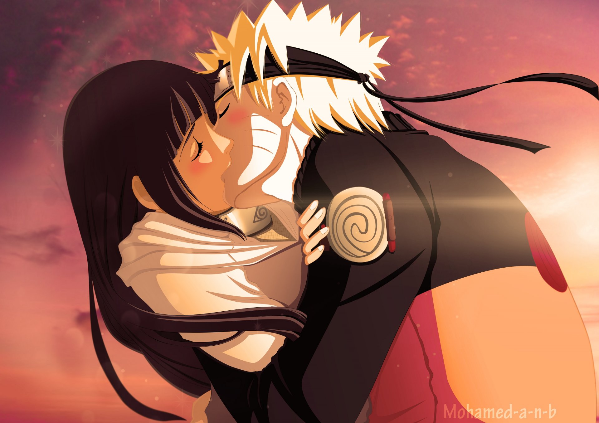 art m-shu naruto uzumaki naruto hyuga hinata fille garçon baiser anime