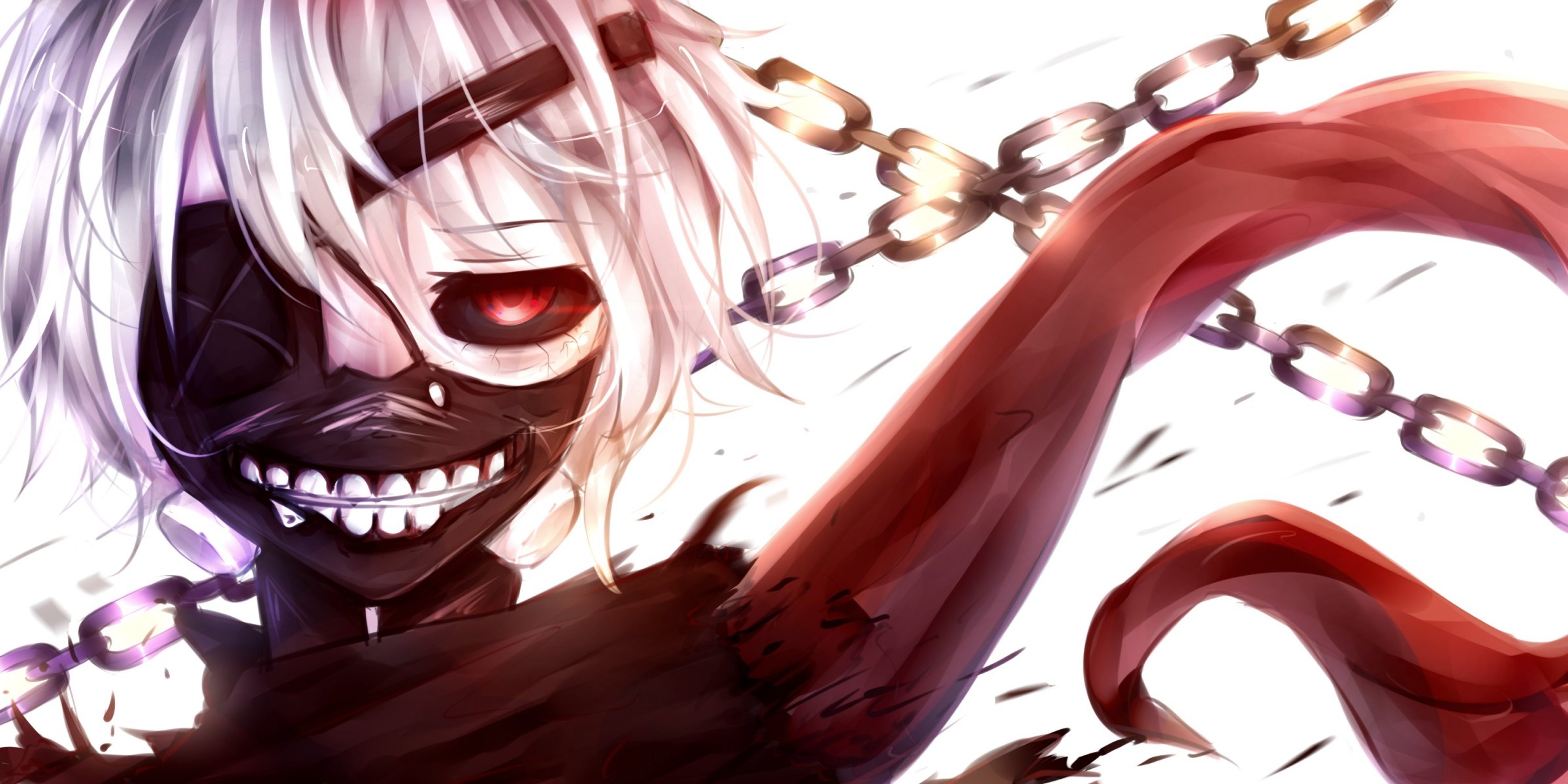 kaneki ken tokio ghoul chico cara anime cadena