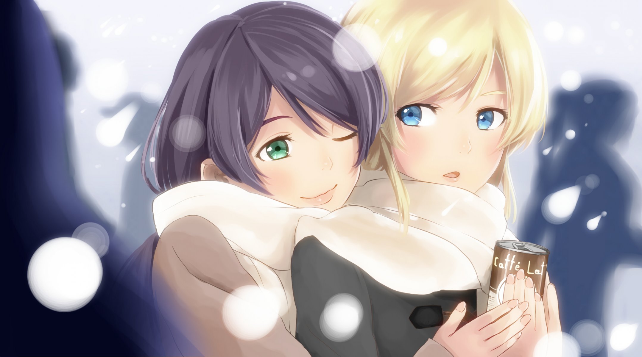 love live school idol project ayase eli toujou nozomi kento1102 girls smile snow