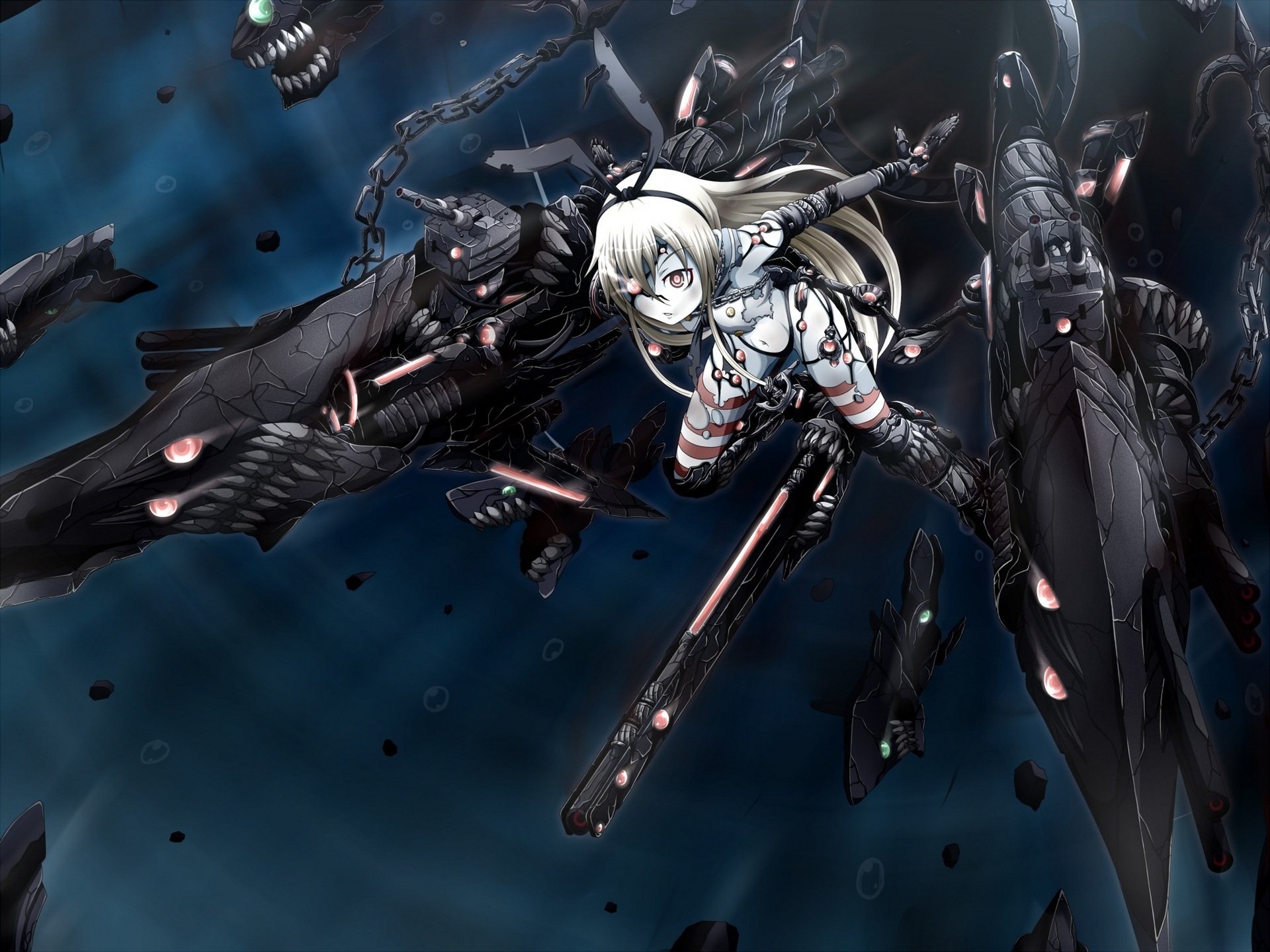 kunst ogawa syou kantai collection ha-klasse mädchen waffen monster anime