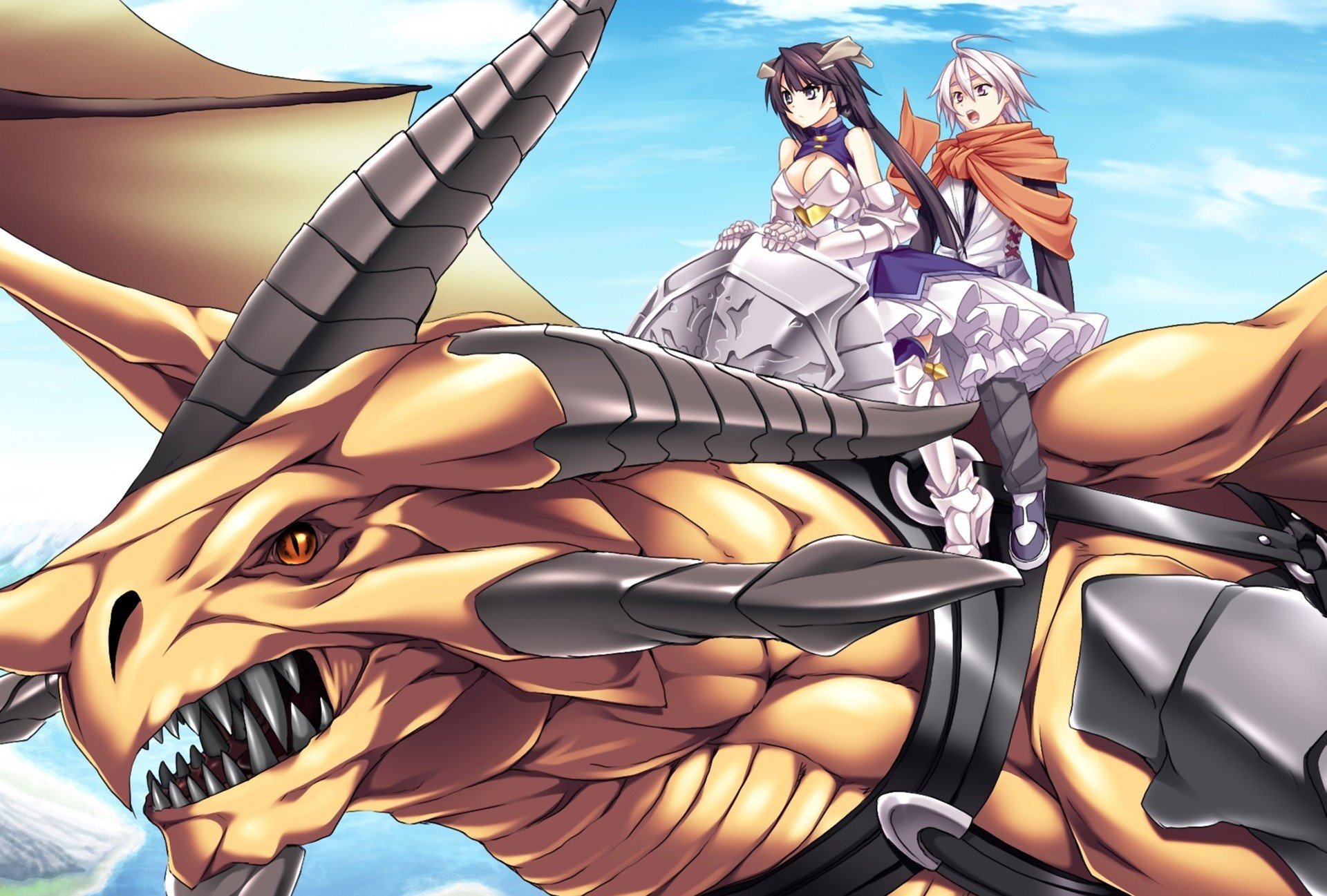 maou to odore code: arcana game cg girl guy dragon flight