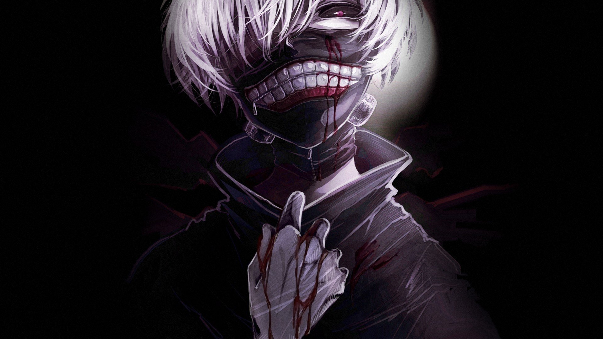 anime art tokyo ghoul tokyo ghoul ken kaneki guy blood mask background