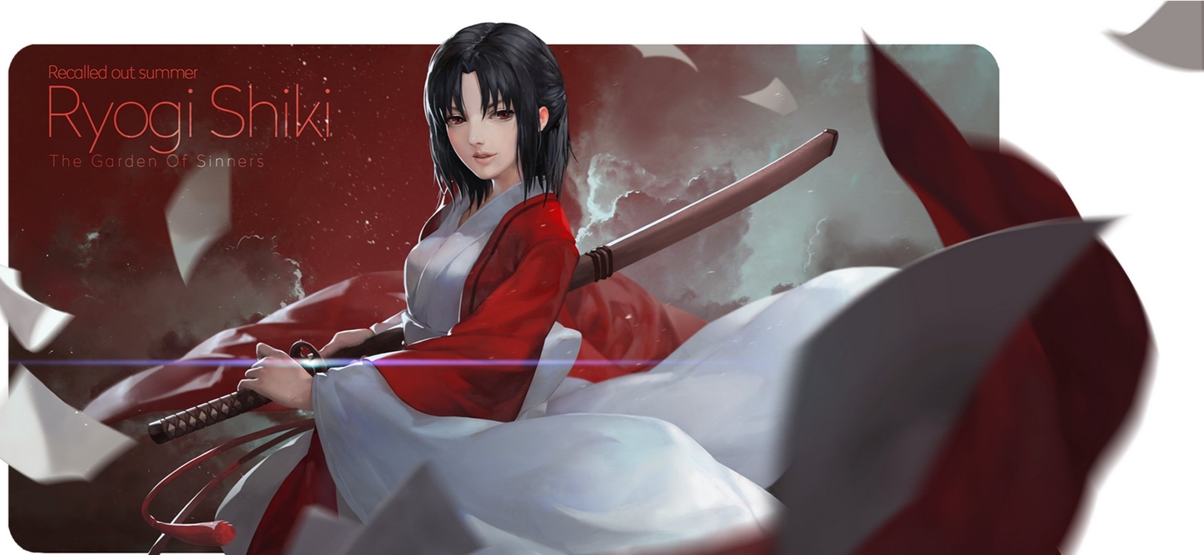 kara no kyoukai ryougi shiki garden of sinners girl sword katana sheet