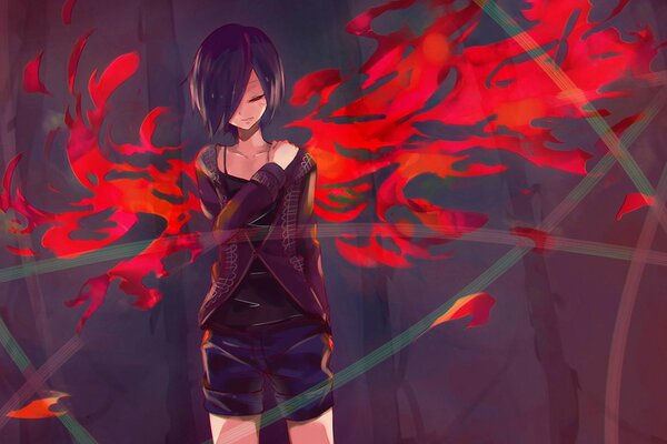 Fille avec le feu de l anime Tokyo Ghoul