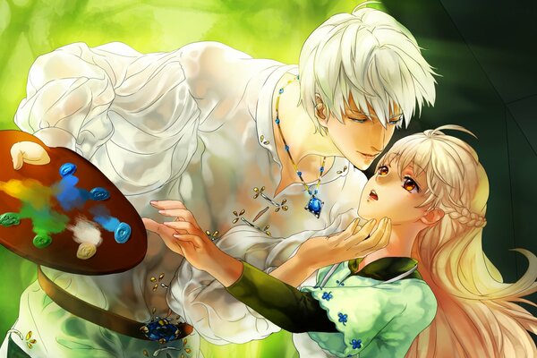 Guy et fille anime art