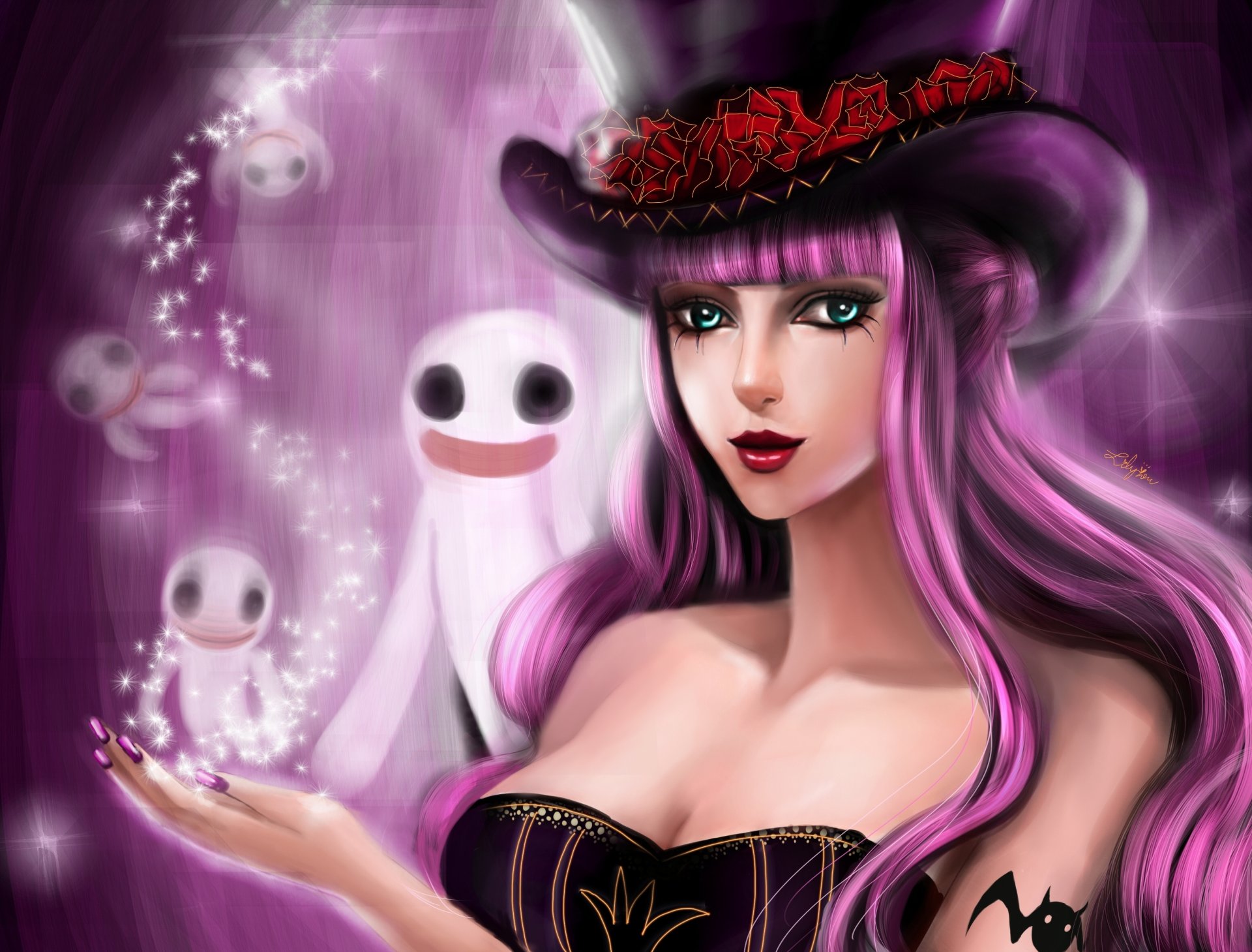 arte lilyzou anime un pezzo perona ragazza grande kush fantasmi tatuaggio cappello