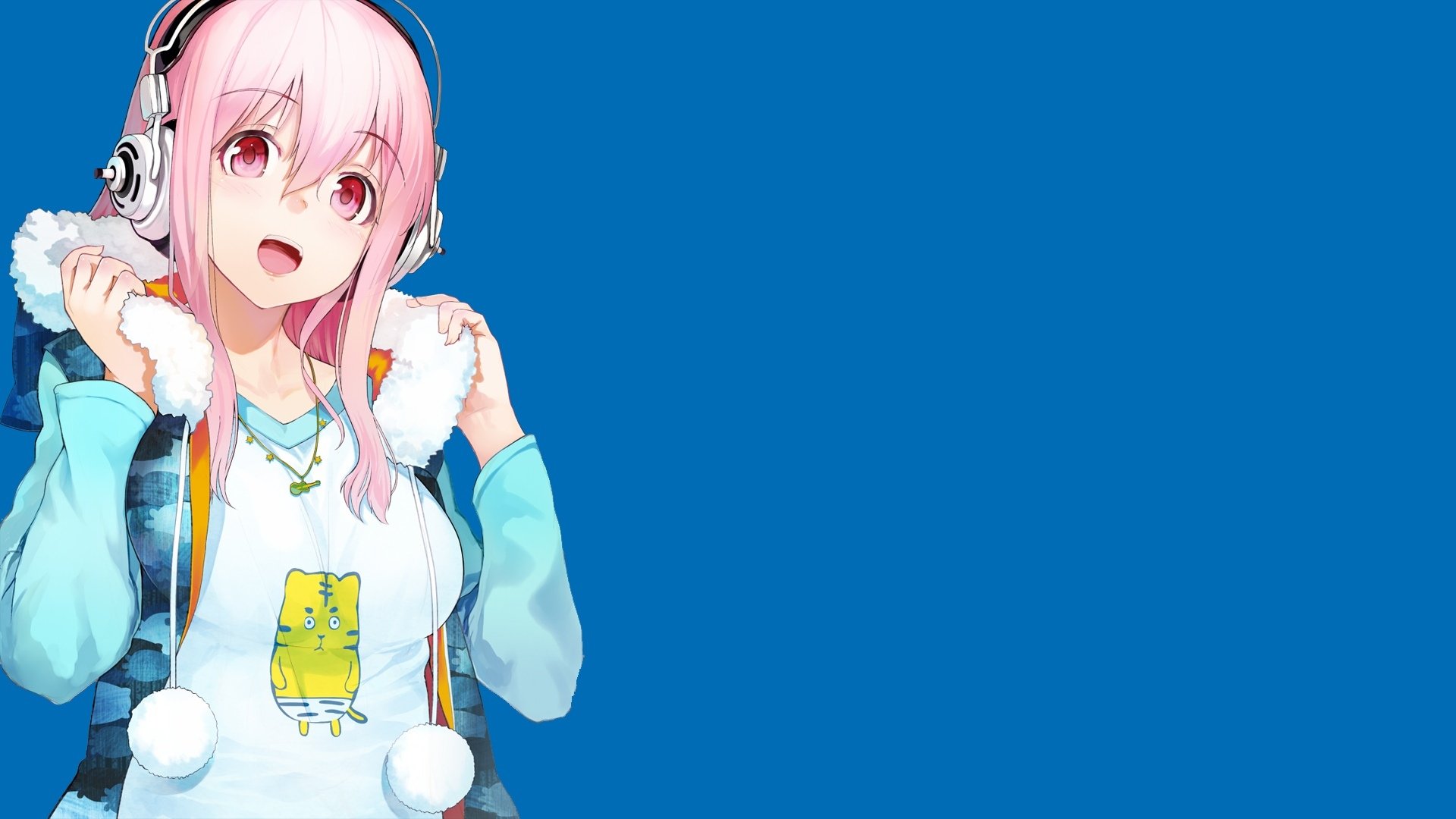 anime art girl headphones super sonico